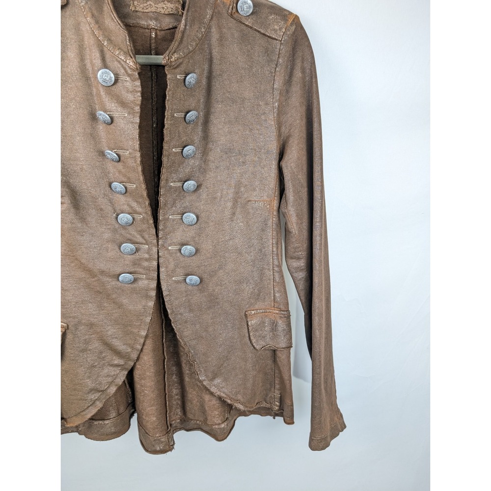 Vintage Y2K Military Marching Band Jacket Size L Brown Stretch Drummer Utility - Picture 4 of 10